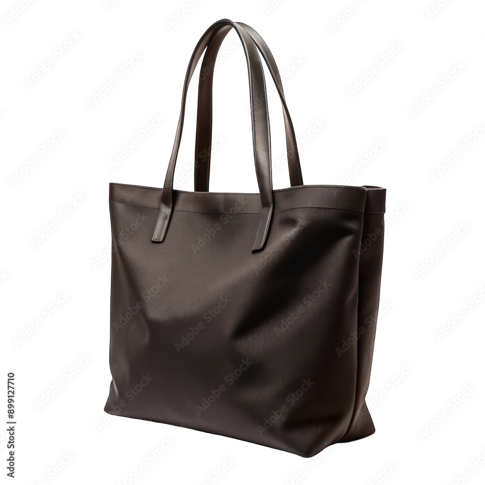 Black tote bag isolated on transparent background Black tote bag isolated on transparent background