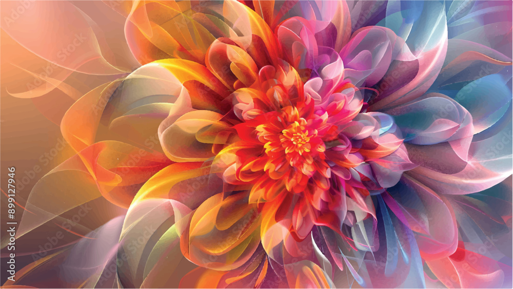 abstract fractal flower, vector, EPS file abstract fractal flower, vector, EPS file