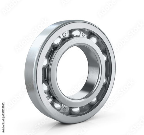 Of ball bearing radial isolated white background. 3D image