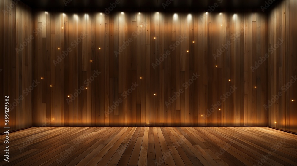 Warm Wooden Room with Subtle Lighting Warm Wooden Room with Subtle Lighting