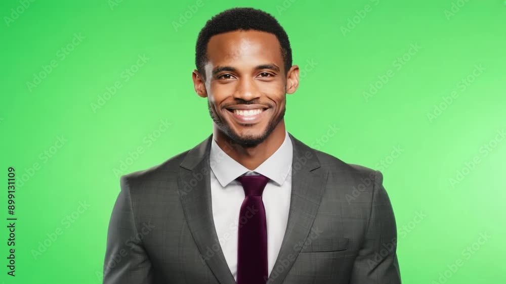 Portrait of a young, confident and successful businessman smiling on a clean green screen background, for business, corporate, and advertising concepts Portrait of a young, confident and successful businessman smiling on a clean green screen background, for business, corporate, and advertising concepts