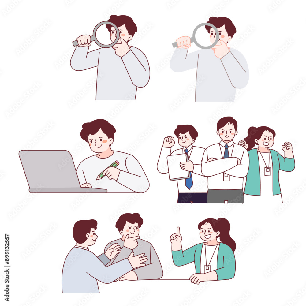 Office worker, team work, cooperation Office worker, team work, cooperation