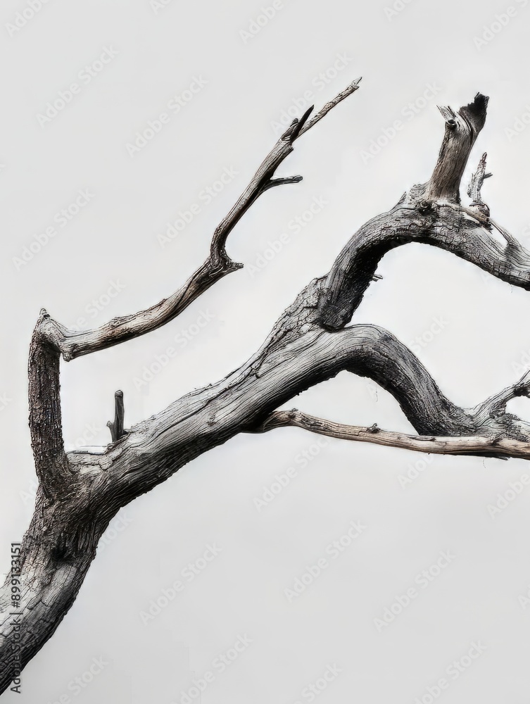 Obraz premium A Close-Up of a Twisted and Knotted Tree Branch