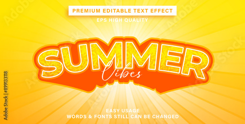 editable text effect summer vibes style