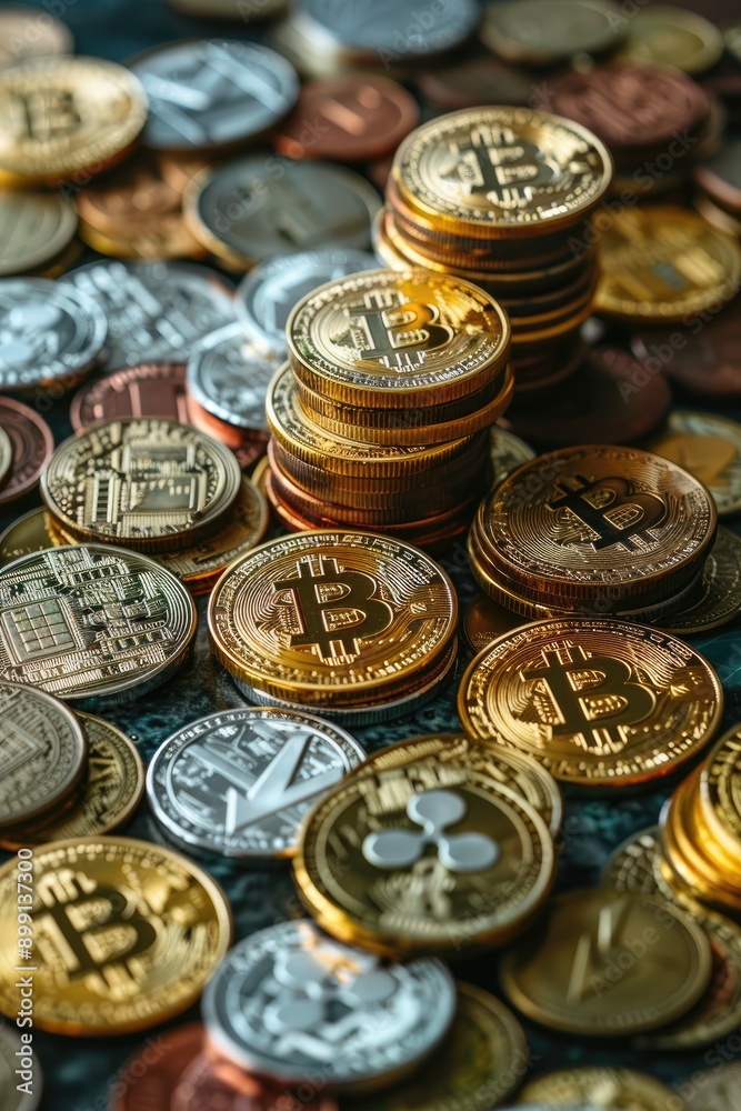 Cryptocurrency market trends featuring Bitcoin and digital coins, with a focus on the blockchain network, highlighting modern and cutting-edge technology. Cryptocurrency market trends featuring Bitcoin and digital coins, with a focus on the blockchain network, highlighting modern and cutting-edge technology.