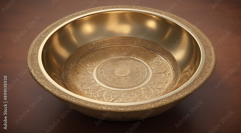 A digital illustration of a Vastu brass bowl, symbolizing abundance and purity, with intricate designs and a polished surface, with space for text. A digital illustration of a Vastu brass bowl, symbolizing abundance and purity, with intricate designs and a polished surface, with space for text.