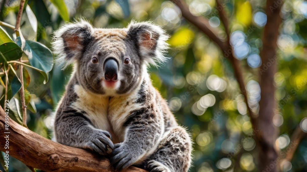 Fototapeta premium Koala is sitting on a branch.