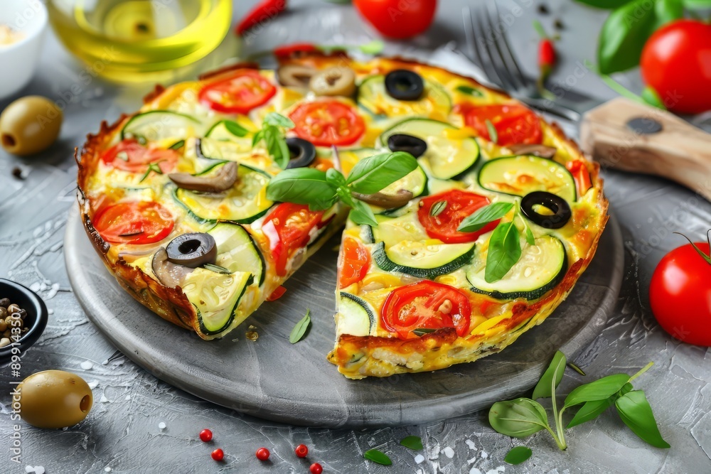 Savory Egg Frittata with Zucchini, Olives, and Herbs Savory Egg Frittata with Zucchini, Olives, and Herbs