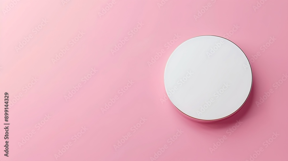 Blank badge mockup isolated on pink background