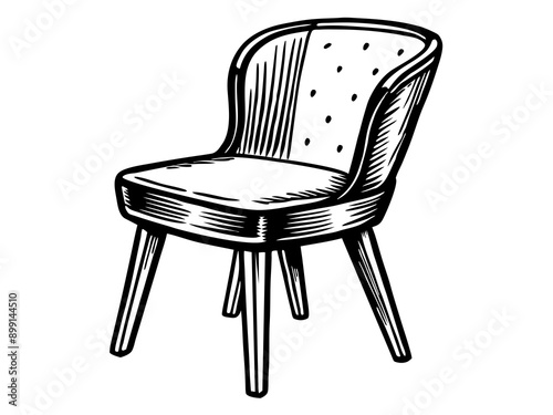 A classic chair design featuring a backrest and a seat.