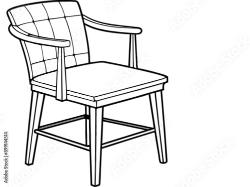 A classic chair design featuring a backrest and a seat.