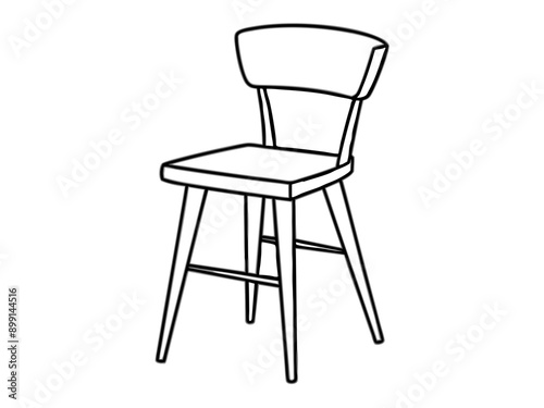 A classic chair design featuring a backrest and a seat.