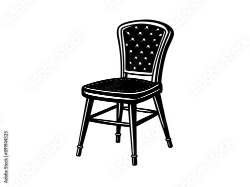 A classic chair design featuring a backrest and a seat.