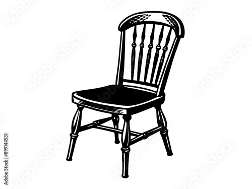 A classic chair design featuring a backrest and a seat.
