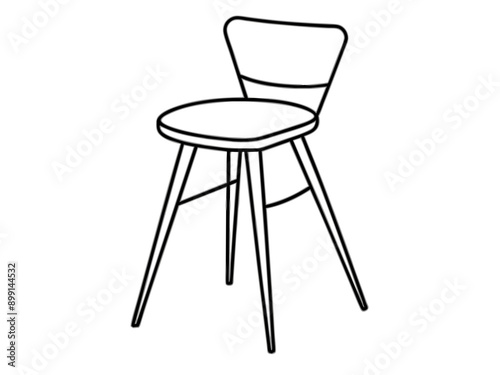 A classic chair design featuring a backrest and a seat.
