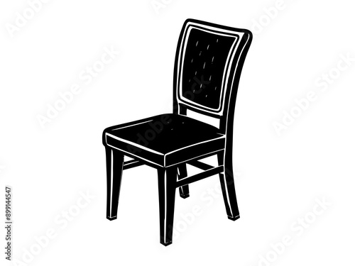 A classic chair design featuring a backrest and a seat.