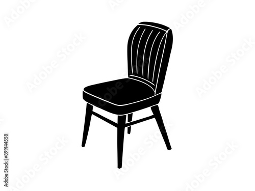 A classic chair design featuring a backrest and a seat.