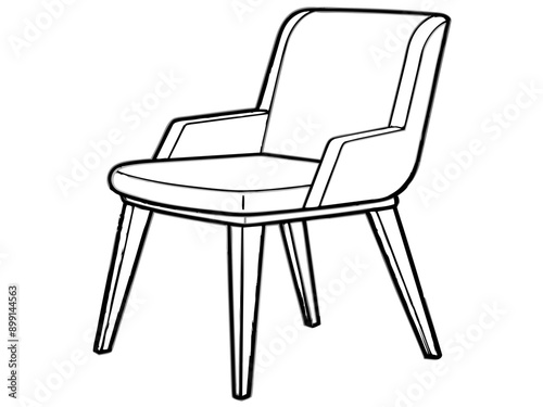 A classic chair design featuring a backrest and a seat.