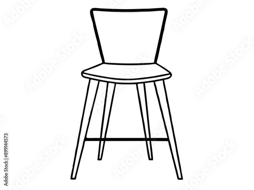 A classic chair design featuring a backrest and a seat.