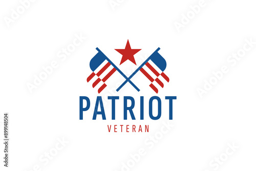 American USA military veteran tribute logo design
