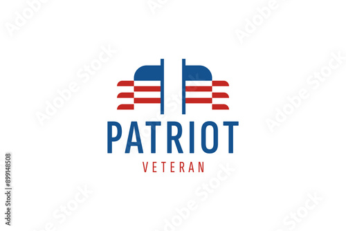 American USA military veteran tribute logo design