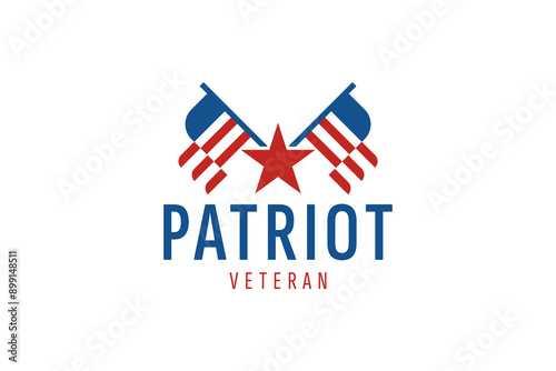 American USA military veteran tribute logo design