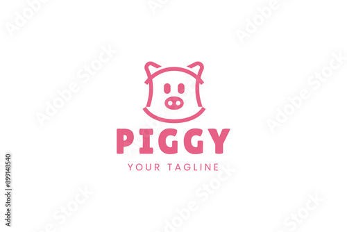 Pig farming logo design. Modern pig farm logo. Fresh pork logo design
