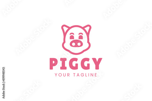 Pig farming logo design. Modern pig farm logo. Fresh pork logo design