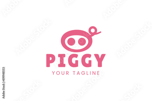 Pig farming logo design. Modern pig farm logo. Fresh pork logo design