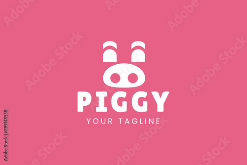 Pig farming logo design. Modern pig farm logo. Fresh pork logo design