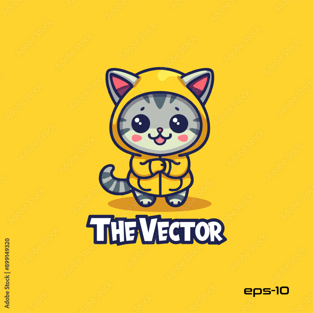 Cute cat wearing bee custom logo, vector, mascot, character, cartoon, illustration Cute cat wearing bee custom logo, vector, mascot, character, cartoon, illustration