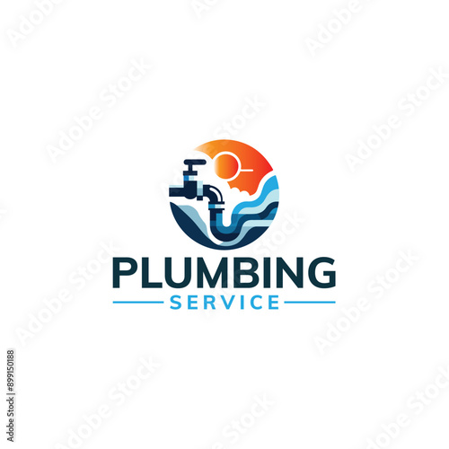 plumbing logo, plumbing service logo, plumbing solution logo, water service logo, plumber logo