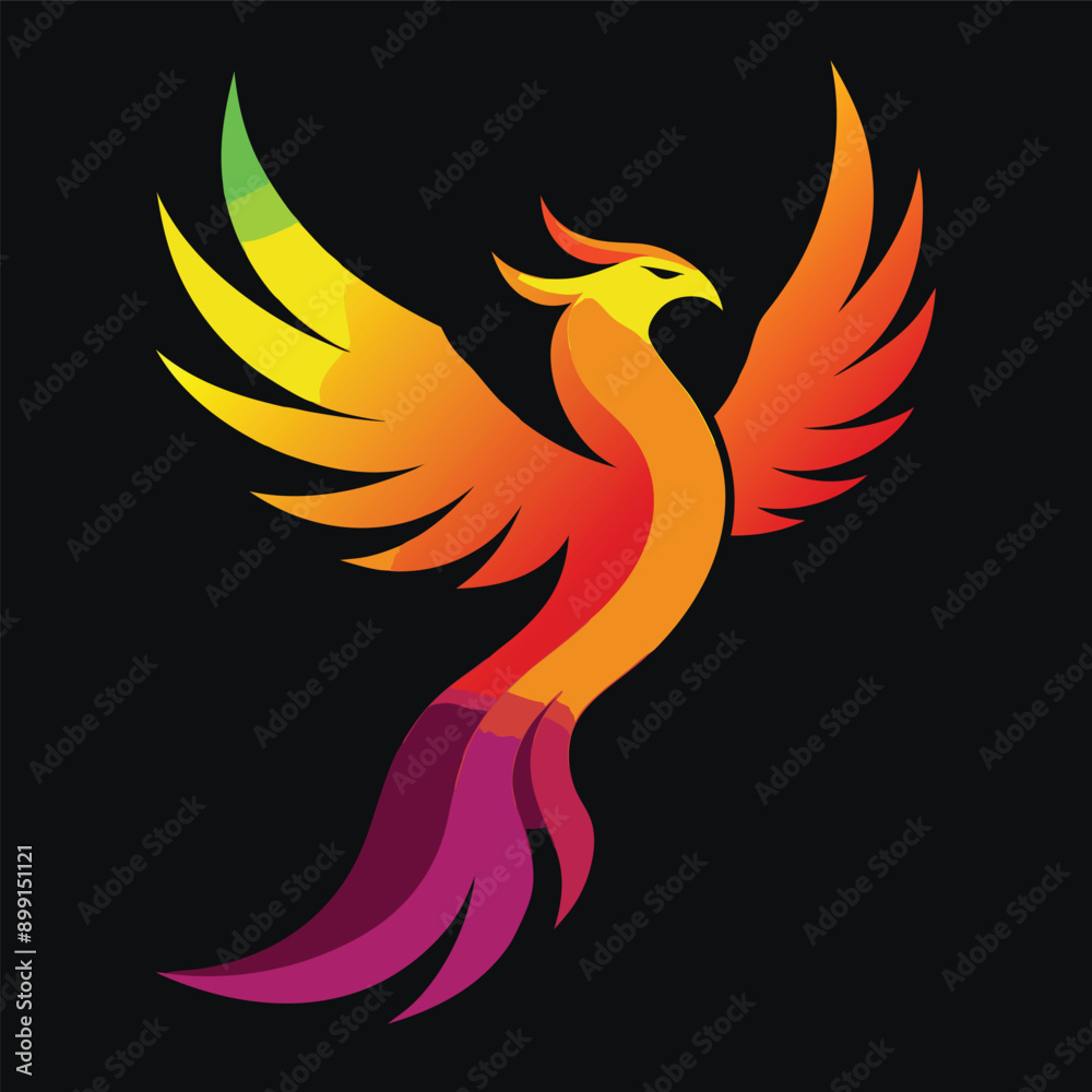 Obraz premium bird colibri hummingbird geometric shattered fractal fraction vibrant colorful logo vector icon template. Ai generate