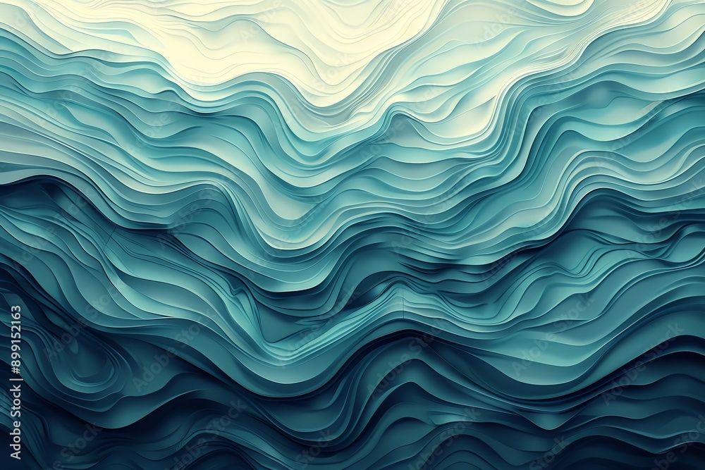 An abstract representation of flowing waves in shades of blue and turquoise, evoking calmness and serenity. An abstract representation of flowing waves in shades of blue and turquoise, evoking calmness and serenity.