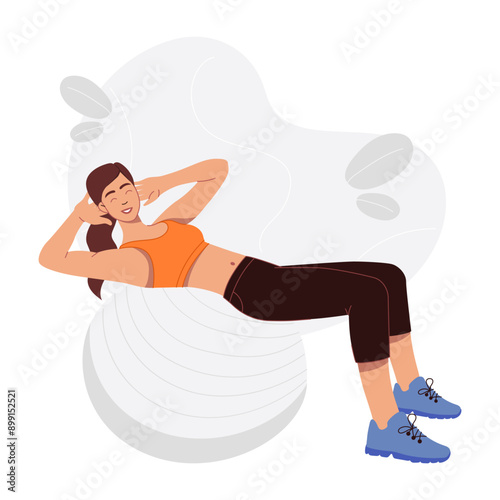 A flat illustration of exercise ball 

