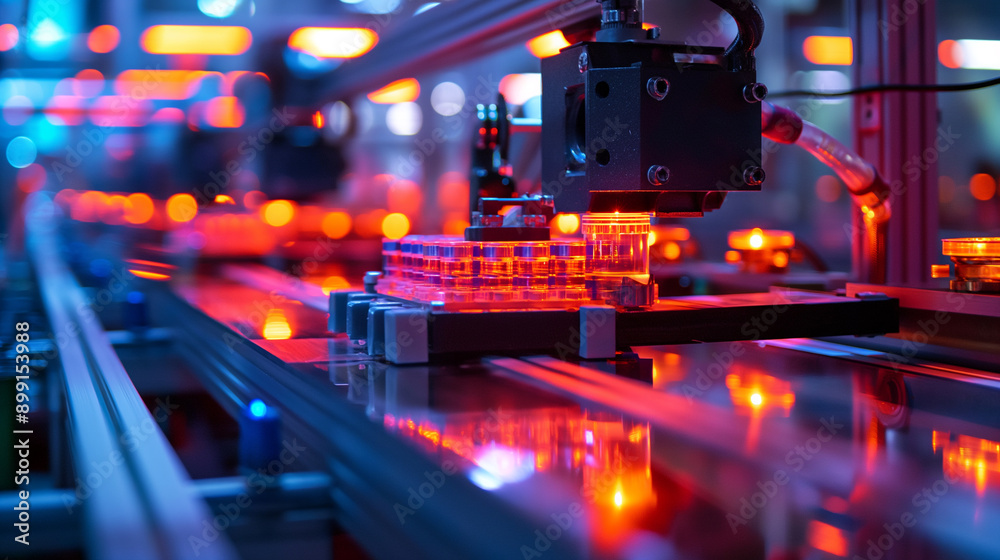 Advanced Automated Manufacturing Process Utilizing High-Tech Robotics in Modern Industrial Facility