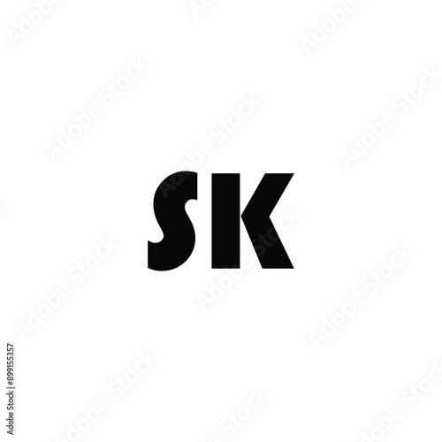 Alphabet letter icon logo SK. Letters SK Line Monogram Logo, suitable for business with SK or KS initials
