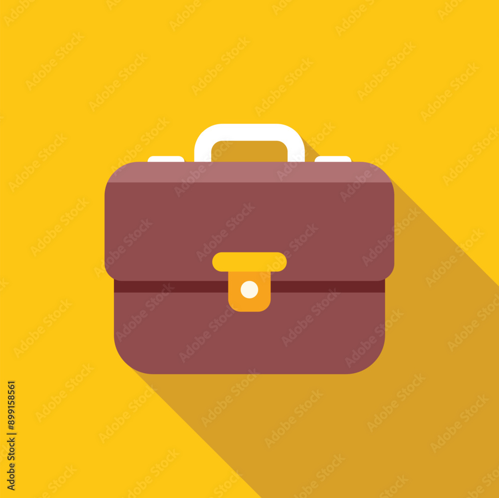 Brown briefcase is casting a long shadow on a yellow background, perfect for representing business and finance concepts Brown briefcase is casting a long shadow on a yellow background, perfect for representing business and finance concepts