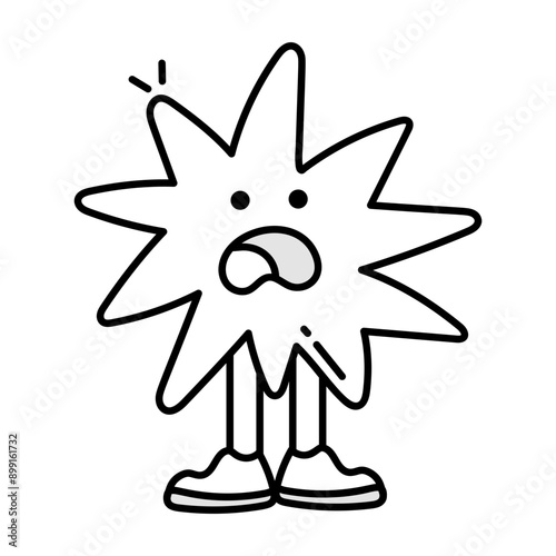 A doodle mascot icon of ringing bell 
Funny doodle mascot of a scared sun 


