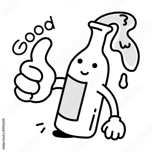 A doodle style mascot of good drink 

