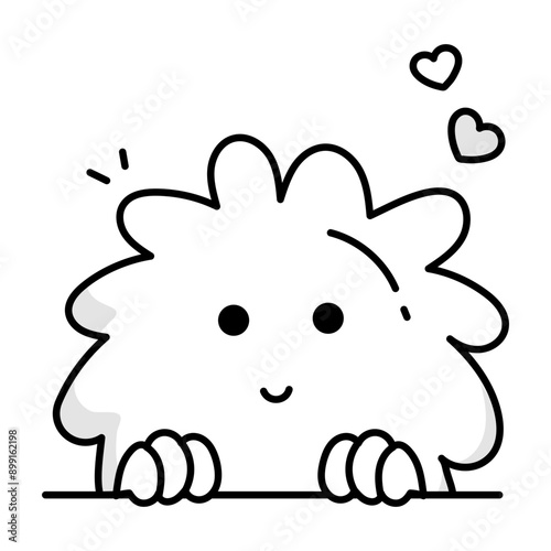 A doodle icon of lovely cartoon character 