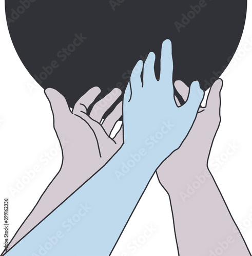 Reach for Unity Hands Striving for Connection Art. Fitting selection for campaigns, social initiatives, or any project that aims to convey a message of communal support and optimism.