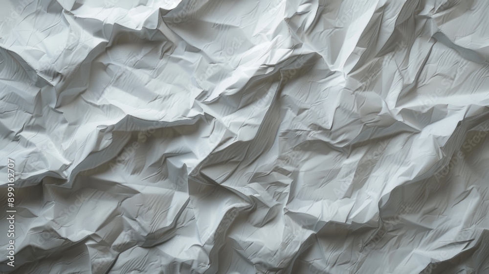 Fototapeta premium Abstract White Crumpled Paper Texture Background
