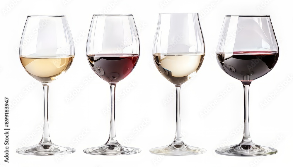 Four Wine Glasses with Different Wines Four Wine Glasses with Different Wines