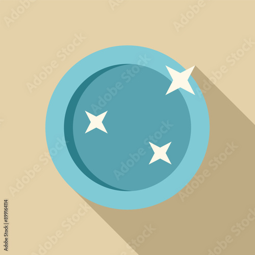 Blue plate sparkling with white stars symbolizing cleanliness