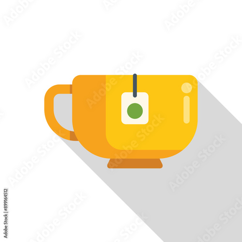 Yellow teacup with a teabag steeping, representing a moment of relaxation and enjoyment