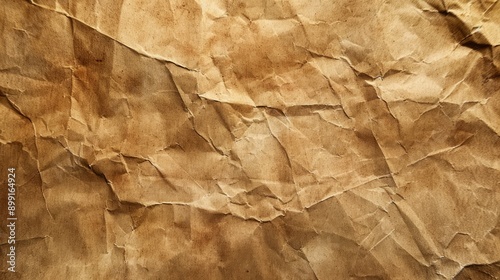 Crumpled Brown Paper Texture Background