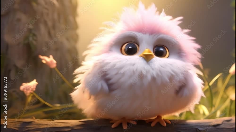Little Cute Chicken. a 3d rendered little bird with big wattles on its head Little Cute Chicken. a 3d rendered little bird with big wattles on its head