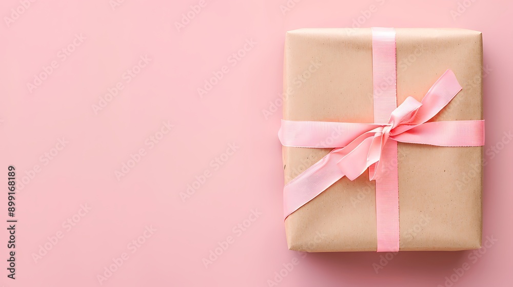 Paper gift box on pink background Paper gift box on pink background