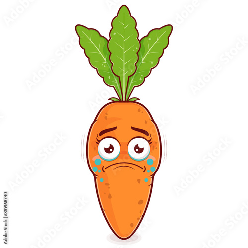 carrot scared face cartoon cute